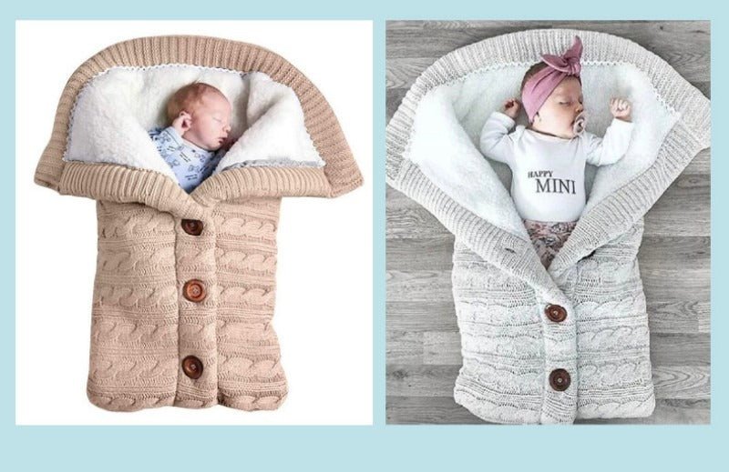 Gigoteuse pour poussette en tricot à boutons pour bébé - Paradis du bébé