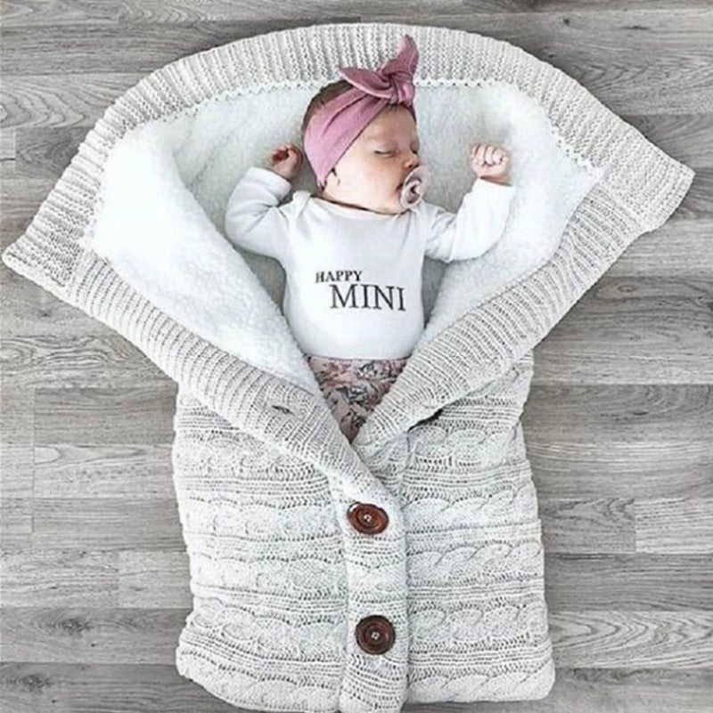 Gigoteuse pour poussette en tricot à boutons pour bébé - Paradis du bébé