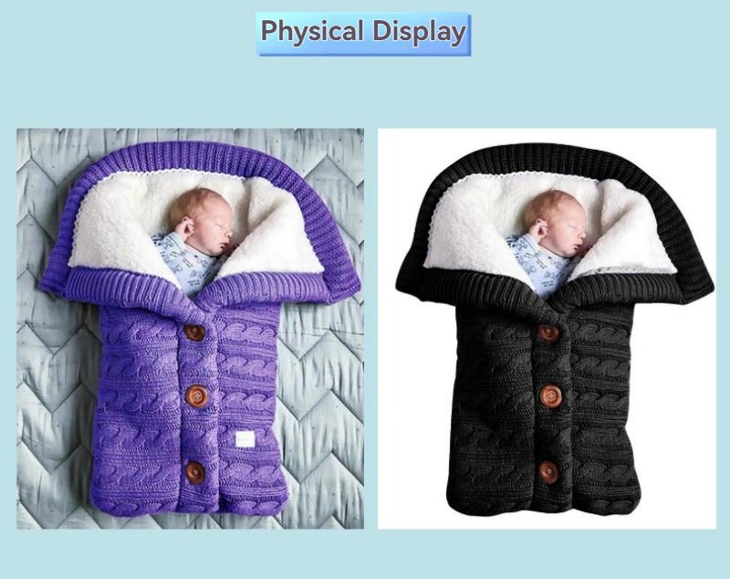 Gigoteuse pour poussette en tricot à boutons pour bébé - Paradis du bébé