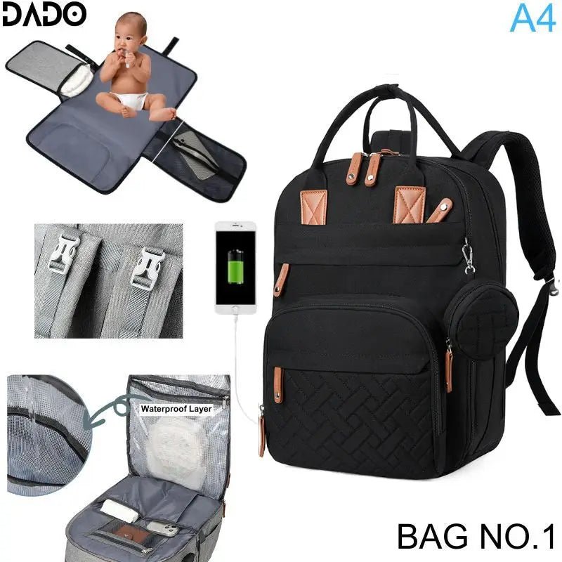 Sac à langer | Multipoches Élégant - Paradis du bébé