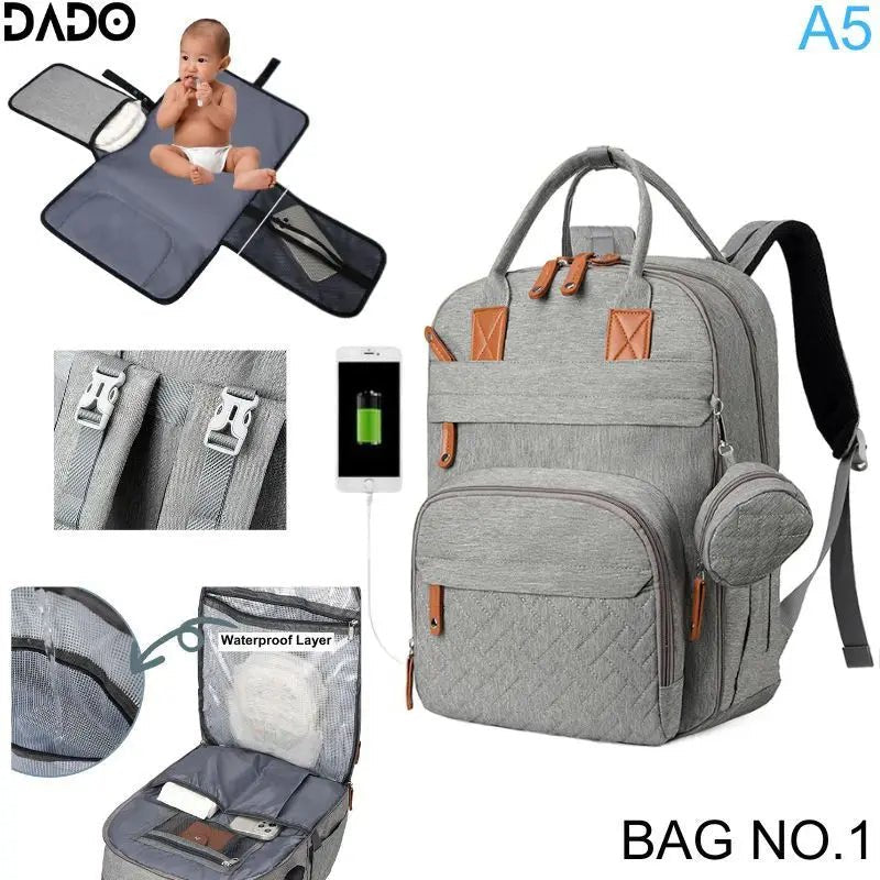Sac à langer | Multipoches Élégant - Paradis du bébé
