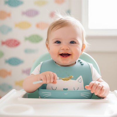 bavoir silicone ajustable