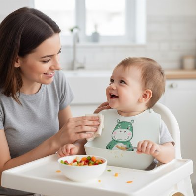 bavoir silicone simple à nettoyer