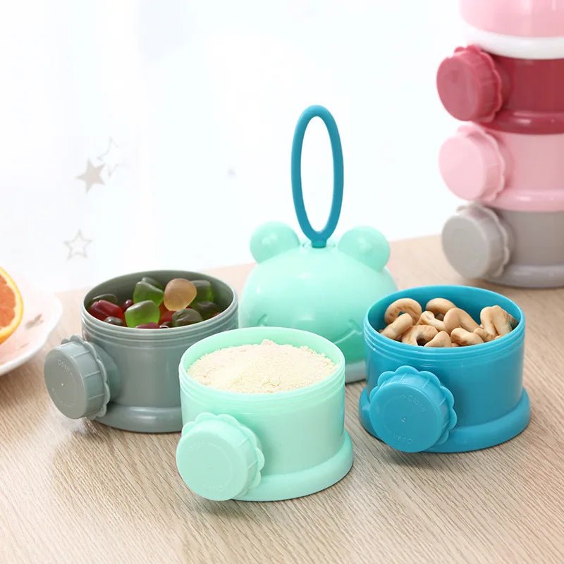 Boîte doseuse lait bébé | 3 compartiments hermétiques - Paradis du bébé