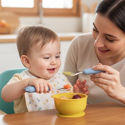 Couvert bébé | Silicone Sécuritaire - Paradis du bébé