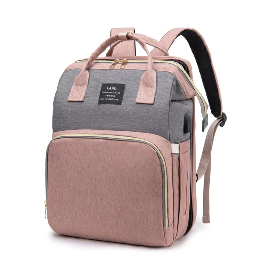 Lit voyage bébé BigBackpack rose 