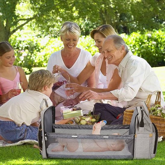 Lit voyage bébé BigBackpack sortie plein air