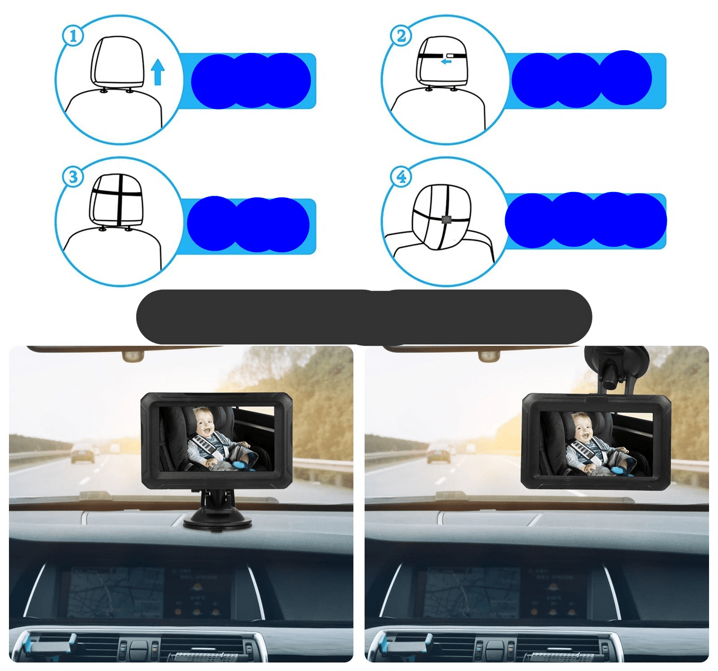 Miroir voiture bebe VisionSécurité amovible