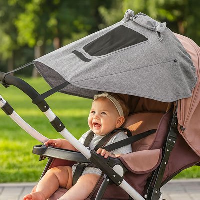 Pare-soleil pour poussette | Protection UPF 50+