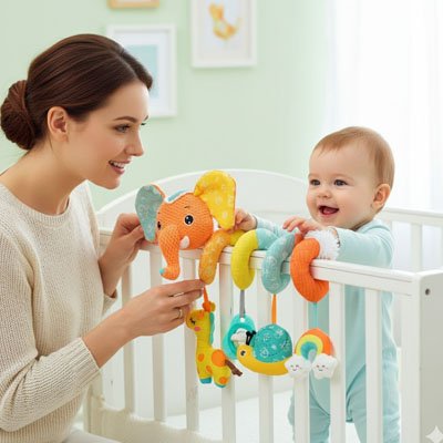Spirale d'activité bébé | Éveil Sensoriel Coloré