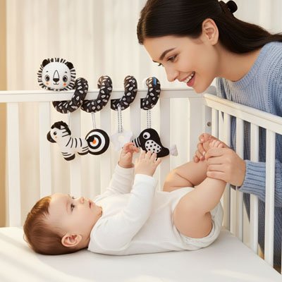 Spirale d'activité bébé | Éveil Sensoriel Coloré