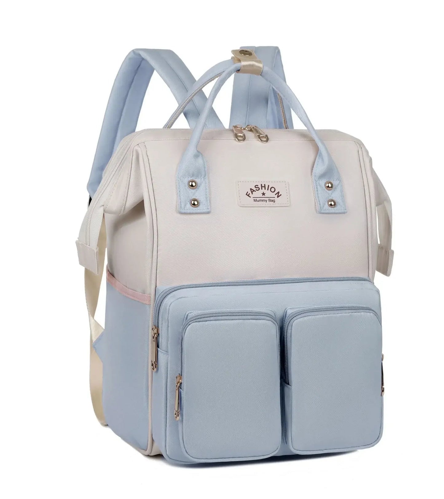 Sac à langer multifonctionnel Élégant crème et bleu