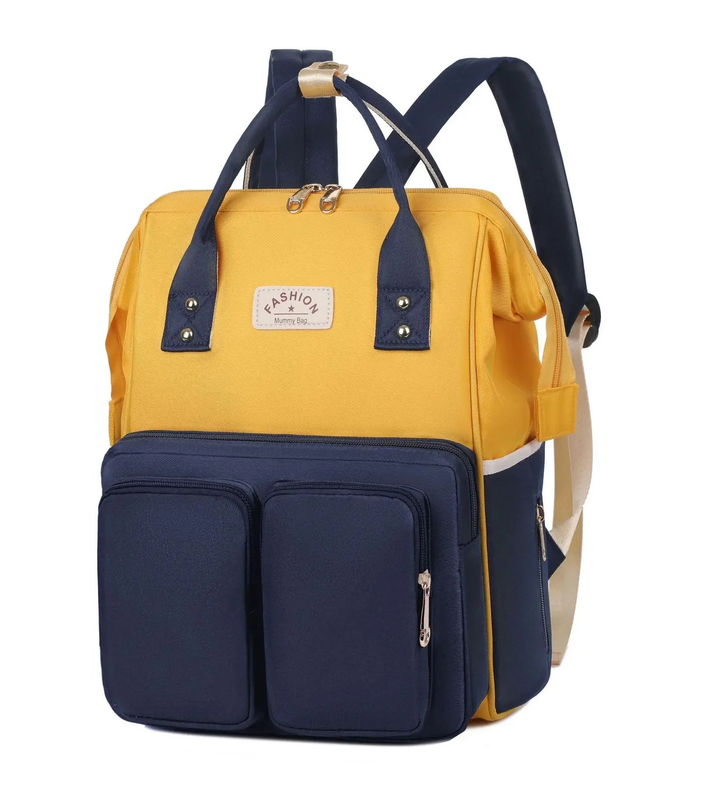 Sac à langer multifonctionnel Élégant jaune et bleu