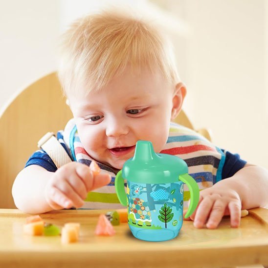 Verre Bebe antidérapant bleu