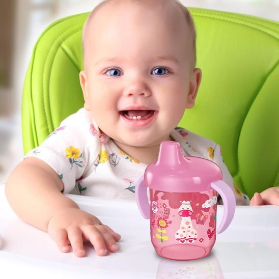 Verre Bebe antidérapant rose